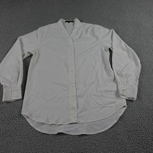 Eileen Fisher Button Up Shirt Womens Extra Small Long Sleeve Concealed Placket